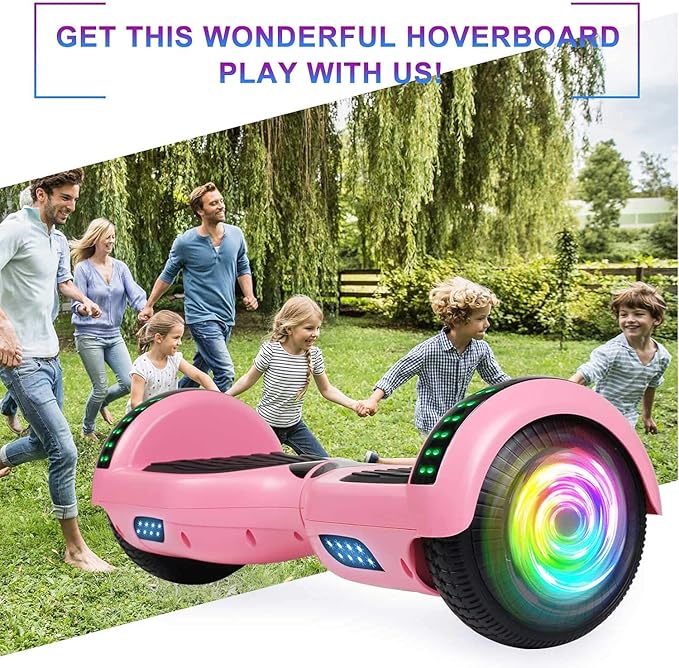 SISIGAD Scooters for Kids Ages 6-12, with Built-in Bluetooth Speaker and 6.5" Colorful Lights Wheels, Safety Certified Self Balancing Scooter Gift for Kids