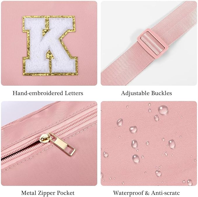 YOOLIFE Gifts for Girls - 5 to 16 Year Olds, Preppy Teen Girl Gifts - Pink Initial Crossbody Bag