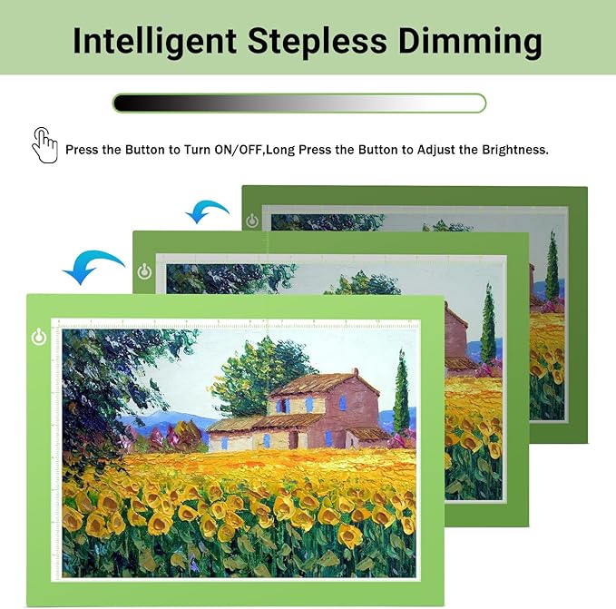 Tracing Light Table Ultra-Thin A4 LED Copy Board NXENTC Light Pad Drawing Display Pad Brightness Adjustable Stencil Artist Art Tracing Tatto Table Green