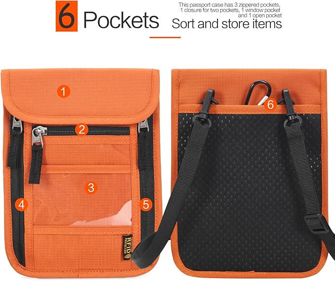 Neck Wallet Lightweight RFID Blocking Waterproof Travel Pouch for Women Men