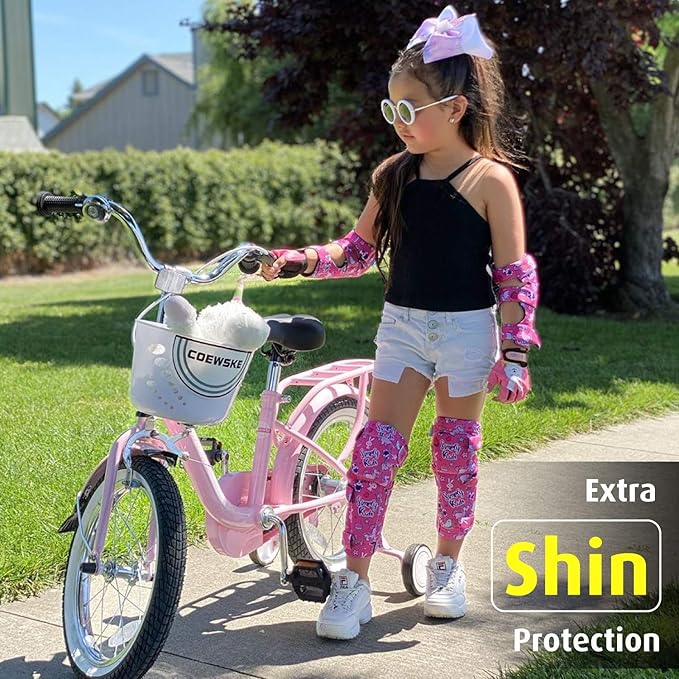 Soft-Style Kids Knee and Elbow Pads with Bike Gloves, Flexible Impact-Resistant Gear for Ages 2-11, Designed for Balance Bikes, Roller-Skating, and Skateboarding