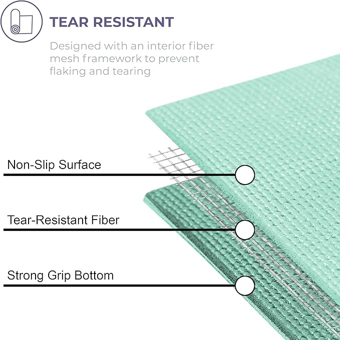 Sunshine Yoga Voyage Yoga Mat, 10 Pack, 72" x 24" Professional Studio and Gym Bulk Yoga Mats, 5mm Thick, Durable, Anti-Tear, Non Slip Fitness and Exercise Mats