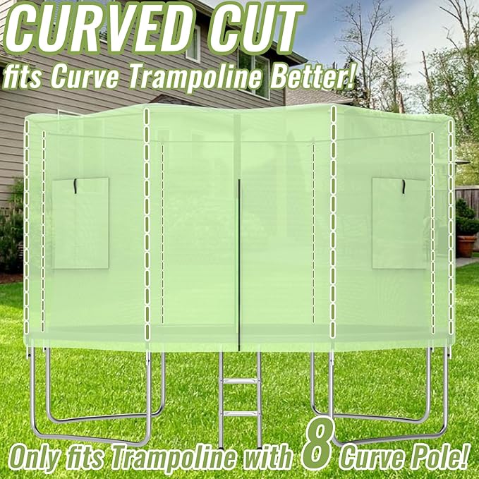 Gardenature 10FT/12FT/14FT Trampoline Tent(Tent Only), Fit Round Trampolines, Shade Cover with LED Light, Outdoor Trampolien Accessories, Anti-Tear, Beige