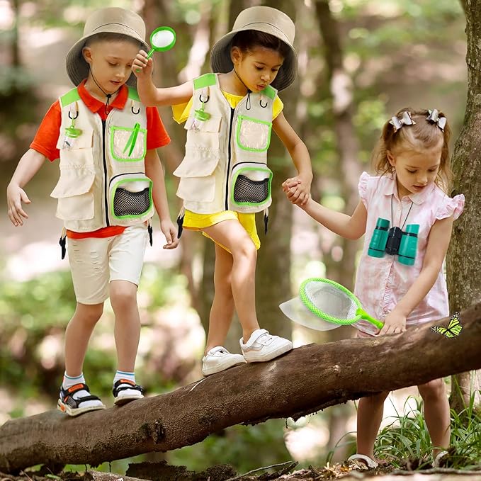 Kids Explorer Kit & Bug Catcher Kit, Kids Camping Gear for Kids, Outdoor Exploration Set with Vest & Hat, Ideal Outdoor Camping Adventure Toys for Ages 3 4 5 6 7 8 Boys Girls