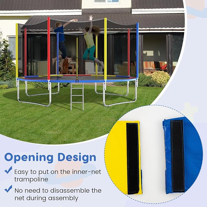 Giantex Trampoline Pad, 8ft 10ft 12ft 14ft 15ft 16ft Trampoline Replacement Safety Pad, No Holes for Pole, Waterproof Trampoline Accessories Spring Cover