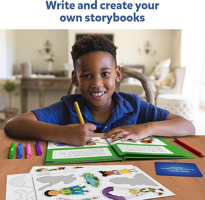 Skillmatics Storybook Art Kit - Create Adventure Stories, DIY Craft & Writing Kit with 300+ Stickers, Scrapbooking & Journal Activity, Gifts for Kids Ages 5, 6, 7, 8, 9, 10