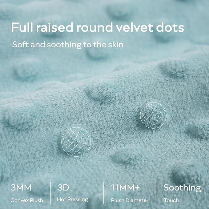 JELLYMONI Fleece Baby Sleep Sack 6-12 Months, 1.5 Tog Warm Winter Baby Wearable Blanket with Plush Dots and 2-Way Zipper, Cotton Toddler Sleep Sack