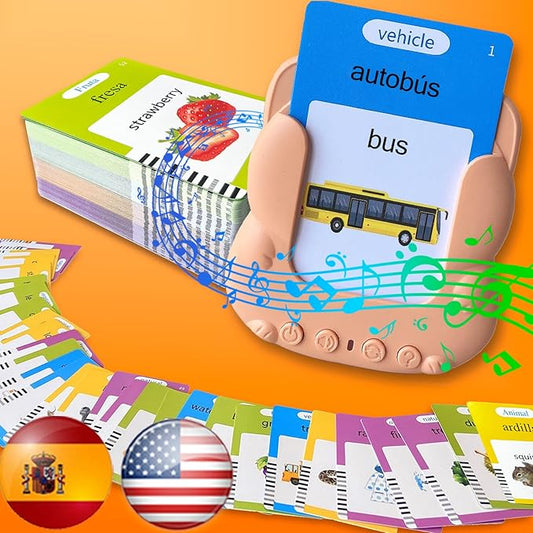 Talking Flash Cards for Kids - Spanish Bilingual English Flashcard for Toddlers 3-12, Test Mode, 510 Sight Words, Audible Pocket Speech, Sensory Toys for Autism, Boys Girls Gifts (Spanish)