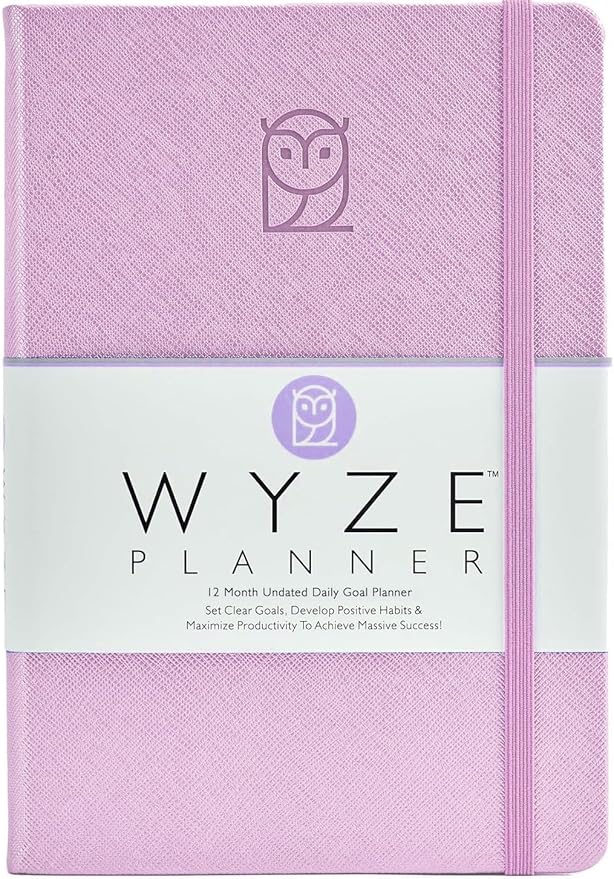 Undated Daily Planner – 1-Year B5 Productivity Organizer with Two-Page Weekly Spread, Goal Setting, Habit Tracker, Weekly & Monthly Pages – Hardcover Time Management Notebook (Lilac)