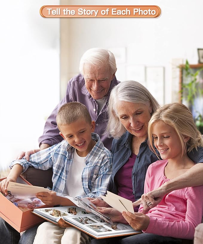 Popotop Photo Album Self Adhesive Scrapbook Album for 4x6 5x7 8x10 Pictures DIY Photo Book as Scrapbooking Supplies Kits, Birthday Gifts for Women Mom Wedding Baby Family Travel