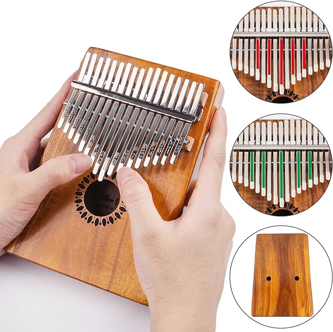 Kalimba Thumb Piano 17 Keys, Portable Mbira Finger Piano Gifts for Kids and Adults Beginners Wood