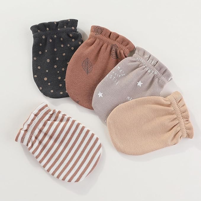 Newborn Baby Boy Girl Caps Mittens Socks Set Cotton Baby Essentials Accessories (Hats+Gloves+Socks)