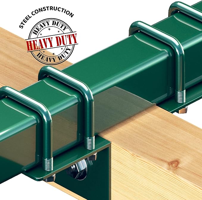 Swurfer Swing Set Conversion Bracket - No Tree, No Problem, Convert Your Swingset into a Swurfset, Heavy Duty Adjustable Horse Glider Attachment Bracket for Kids Ages 12 and Up, Up to 150lbs (Green)