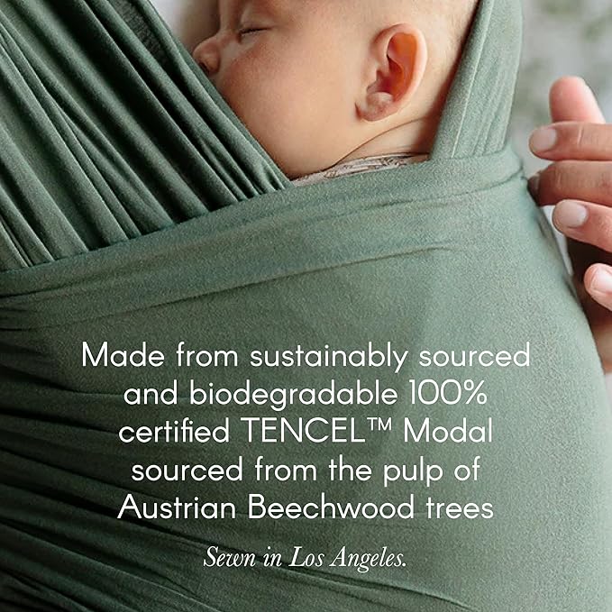 Solly Baby Wrap, Buttery-Soft Baby Carrier Newborn to Toddler 8-25 Lbs., Lightweight & Hands-Free Infant Sling Wrap, Breathable Summer Carrier, Baby Wearing & Postpartum Essential, New Mom Gift, Basil