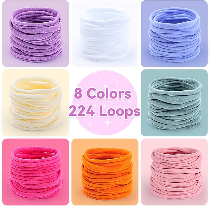 PREBOX 10’’ Potholder Weaving Loom Kit Refill Loops, DIY Crafts Supplies for Kids & Beginners, 224 Colorful Loops to Make 4 Large Pot Holders