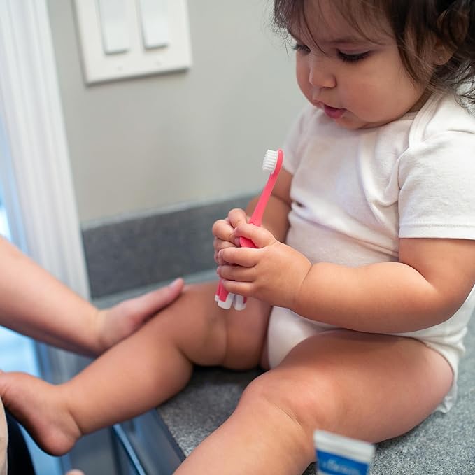 Dr. Brown's Infant-to-Toddler Toothbrush, Elephant, Pink, 0-3 Years