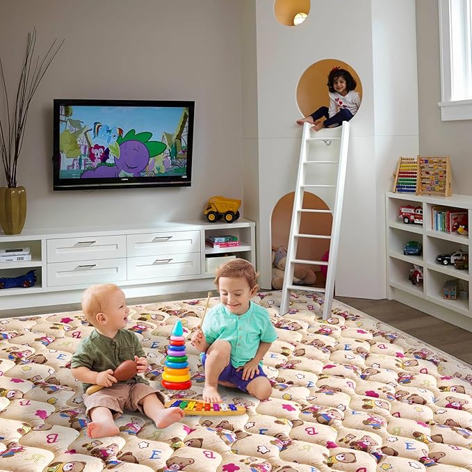 Baby Play Mat - 71" X 59",Premium Thicker Foam One-Piece Crawling Mat, Machine Washable, Extra Large Anti-Slip Activity Playmat for Babies, Toddlers & Infants