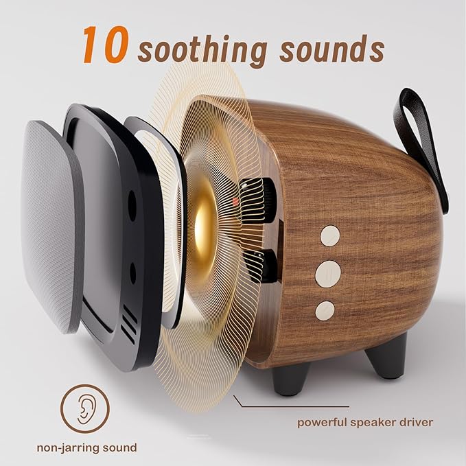 Sleep Sound Machine for Adults, 1960s Retro Tv Design White Noise Machine for Sleeping with 10 Soothing Sounds, Fan & Brown Noise, Portable with Memory Function