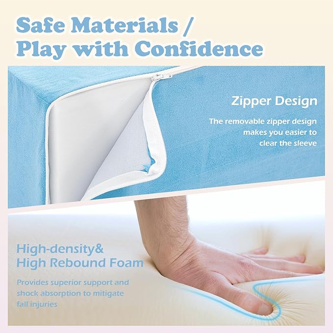 6 Pieces Climbing Toys for Toddlers, Climb & Crawl Soft Foam Block Activity Play Set, Foam Play Gym Climbing Blocks, Toddler Climbing Toys Indoor, Soft Foam Blocks for Kids Crawling and Sliding