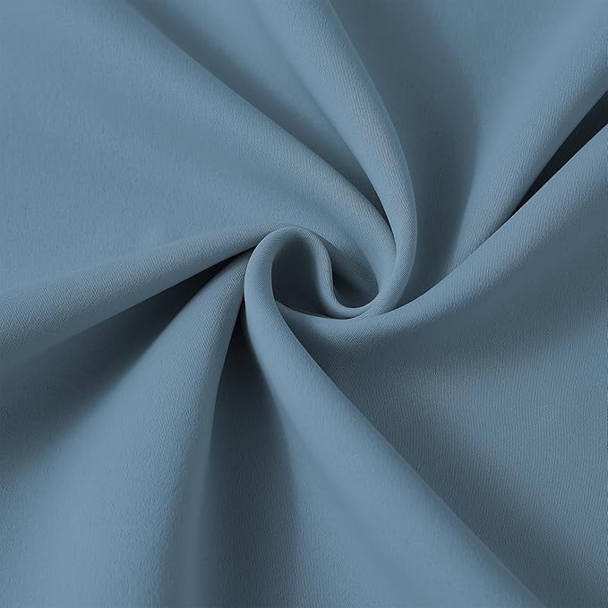 KEQIAOSUOCAI Dusty Stone Blue Pinch Pleated Curtains 108 Inches Long 9 FT Length Room Darkening Curtains/Draperies Luxury Decor for Living Room Nursery 40x108 Inch (2 Panels)