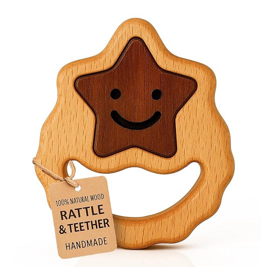 Wooden Toy for 6–12 Month Old Baby | Montessori Rattle | Toys for Baby Boy & Girl