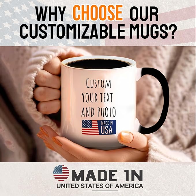 Custom Magic Mug Personalized Photo Coffee Mugs 11 Oz Customize Color Changing Cup with Photo Text Image Logo Ceramic Cups Gifts for Men Women Dad Mom Family Best Friend