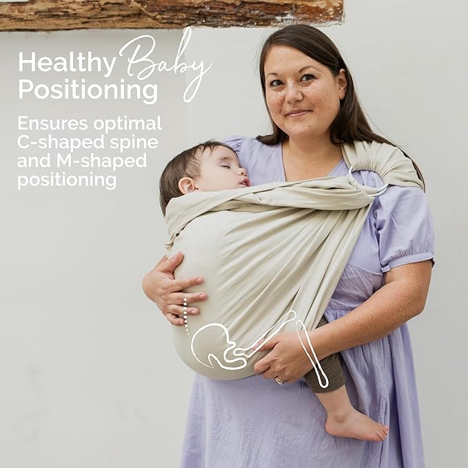 Boba Ring Sling - Newborn to Toddler Carrier, Lightweight & Breathable, Hip-Healthy, Front & Hip Carry, 8-35 lbs (Pampas)