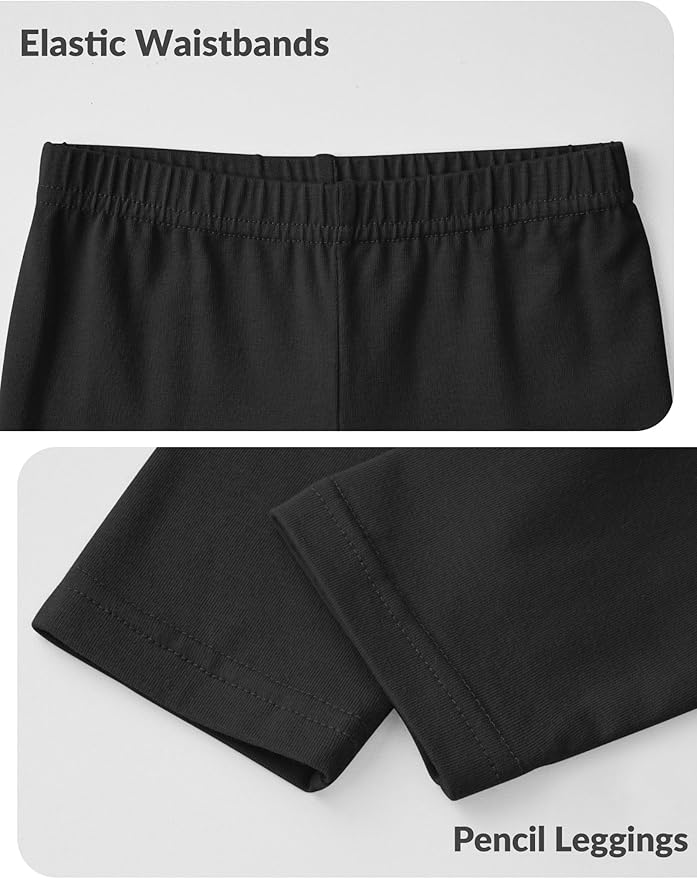 Witwot 3 Pack Baby Girls Leggings Toddler Kids Soft Cotton Pants Size 18M-5T