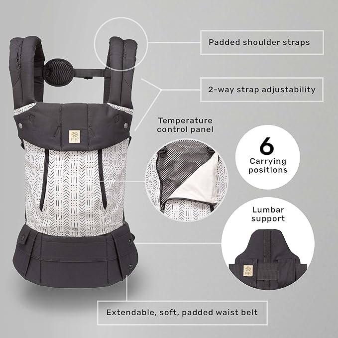 LÍLLÉbaby Complete All Seasons Ergonomic 6-in-1 Baby Carrier Infant to Toddler with Lumbar Support (7-45 Pounds), 360 Degree Baby Wearing & Multi-Position, Inward & Outward Facing (Etch)