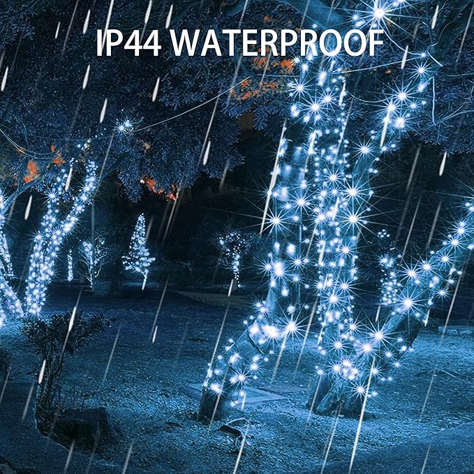 Dazzle Bright Christmas String Lights, 100 LED 33 FT Connectable Fairy Lights with 8 Modes, Waterproof Christmas Decorations for Indoor Outdoor Holiday Party Home Tree Decor (White)