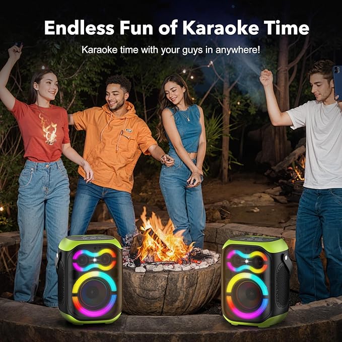 Portable Bluetooth Speakers 80W Big Powerful Wireless Outdoor Loud Stereo Deep Bass Sound Boombox TWS Home Party Speaker with Subwoofer LED Lights