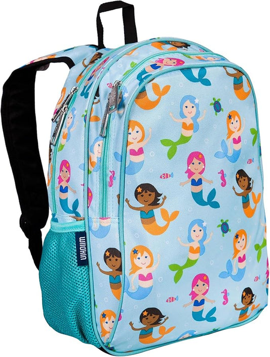 Wildkin 15-inch Kids Backpack – Durable, Padded, Adjustable for School & Travel - Mermaids