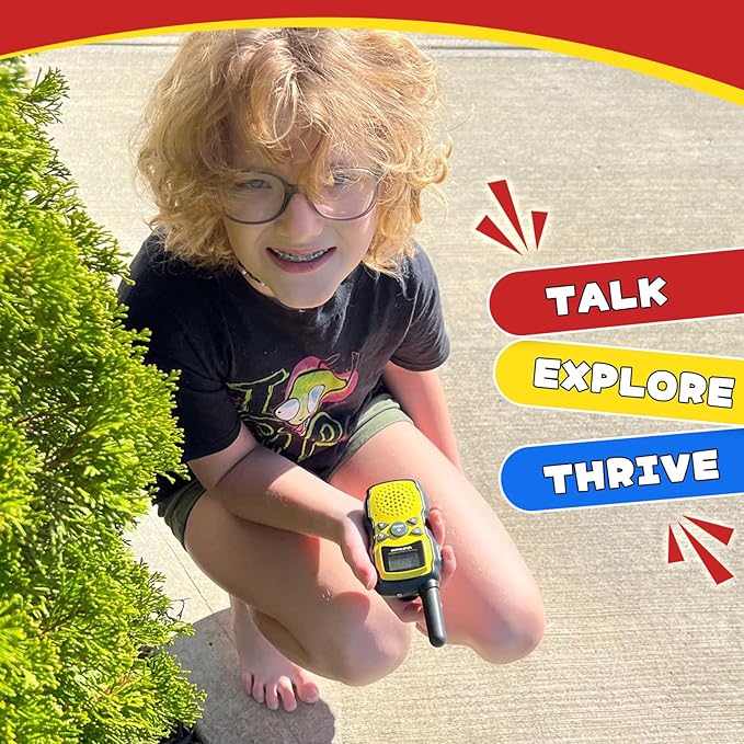 Wishouse Kids Walkie Talkies Rechargeable 3 Pack, Girls Boys Toys Age 7 8 9 10 for Outdoor Camping Adventure Games with Flashlight, Birthday Xmas Gift for 4 5 6 Year Old Children