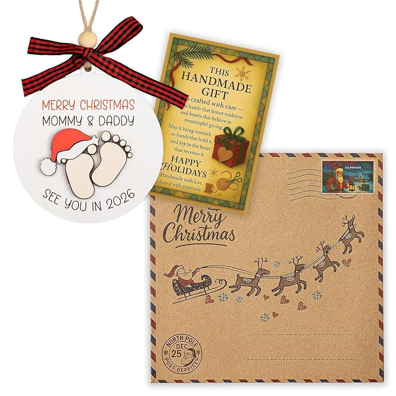 Baby First Christmas Ornament 2025, Expecting Baby Ornament 2026, New Mommy & Daddy Gift, Gifts for Expecting Parents Mom to be, New Baby Ornaments, Pregnancy Ornament for Mommy & Daddy to be