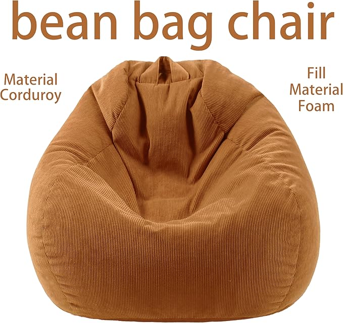 Bean Bag Chairs for Kids Chair Round Sofa Memory Foam Filling Reading Gaming Sofa for Living Room Bedroom