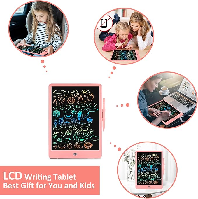 LCD Writing Tablet for Kids Doodle Board with Bag, Electronic Digital Colorful Screen Drawing Tablet, Etch a LEYAOYAO 10-Inch Drawing Pad Sketch Pads, Toy - Gift for 3-6 Years Old Girls Boys