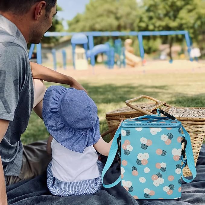 Breast Milk Cooler Bag with Ice Pack - Fits 4 Bottles Up to 9 Oz - Insulated Bag for Nursing Moms, Daycare, Travel