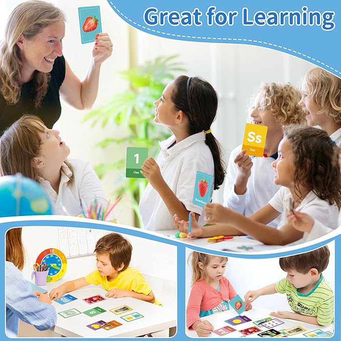 Flash Cards for Toddlers 1-3, Alphabet ABC Flash Cards,Letter Number Animal Shape Color, First Words Flashcards,Educational Toy for Baby Kid Preschool Toddler Learning Activities,60 Double-Sided Cards