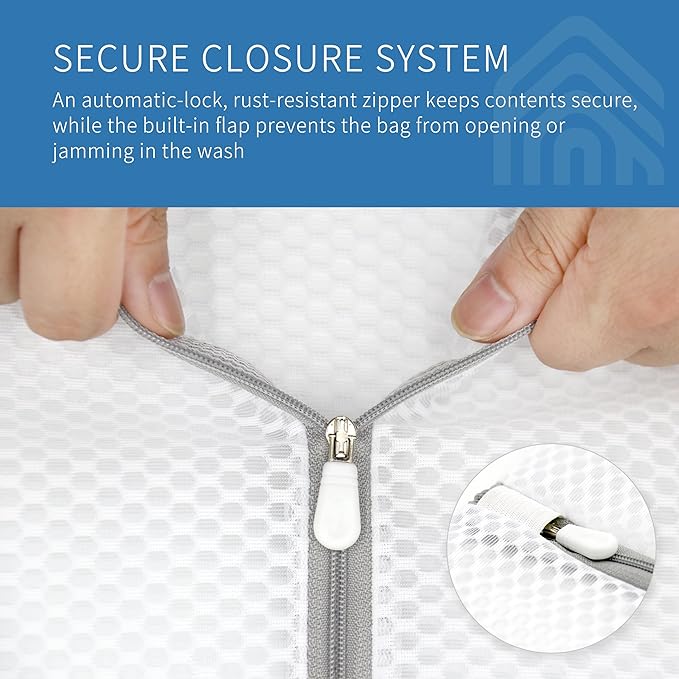 Muchfun 3Pcs Durable Honeycomb Mesh Laundry Bags for Delicates, Lingerie Wash Bag 7 x 7 x 6 Inches