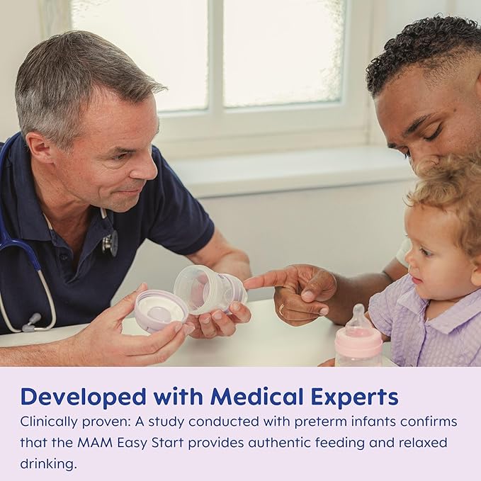 MAM Easy Start Anti-Colic Baby Bottle 5oz, Slow Flow, Breastfeeding-Like Silicone Nipple Bottle, Reduces Colic, Gas, & Reflux, Easy-to-Clean, BPA-Free, Vented Baby Bottles for Newborns, 0-3 Months