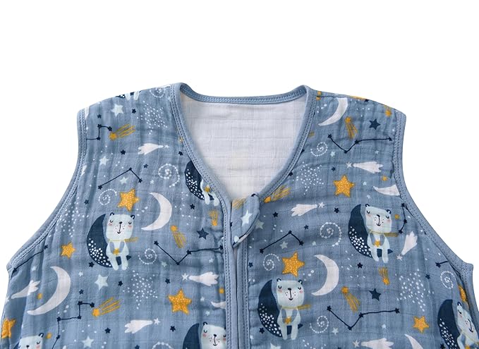 Baby Sleep Sack 6-12 Months Wearable Blanket for Babies 100% Organic Cotton 2-Way Zipper YKK 0.5 TOG Toddler Sleeping Sacks Bears