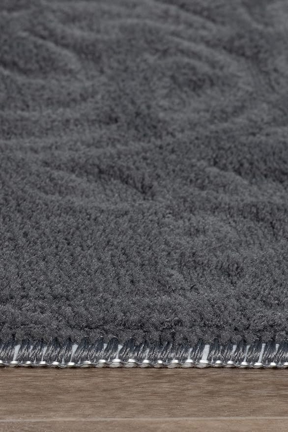 Non-Slip Washable 5x7 Area Rugs for Living Room Bedroom, Ultra Soft Bedside Rug, Indoor Floor Carpet for Kids Girls and Boys, Dorms, Nursery Rooms, Non-Skid Area Rug, Flower Anthracite Grey, 5'x7'