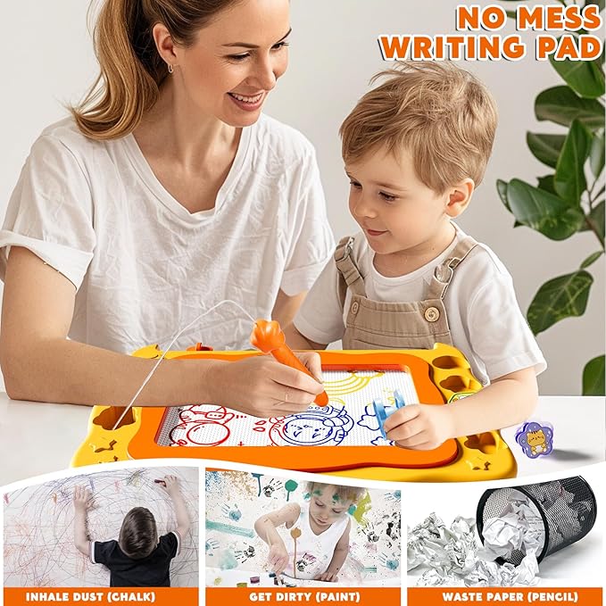 Large Magnetic Drawing Board Toddler Toys for 3 4 5 6 Year Old Kids Girls Boys, Doodle Board Montessori Preschool Educational Travel Toys Gifts for 3 4 5 6 Year Old Etch Sketch Erasable Writing Pad