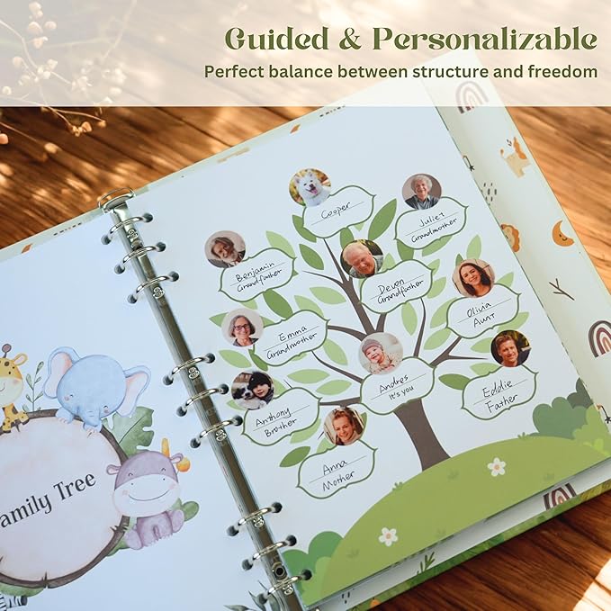 Baby Memory Book Keepsake | Minimalist First 5 Years Baby Book & Photo Album for Baby Boy or Girl| Gender Neutral Baby Journal Scrapbook for Milestones (Modern)