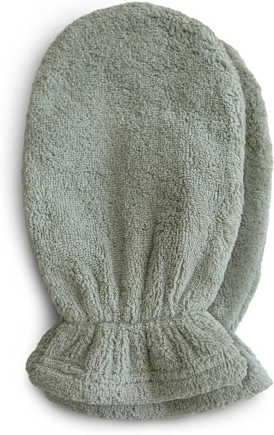 mushie Baby Bath Mitt | Organic Cotton | Pack of 2 (Moss)