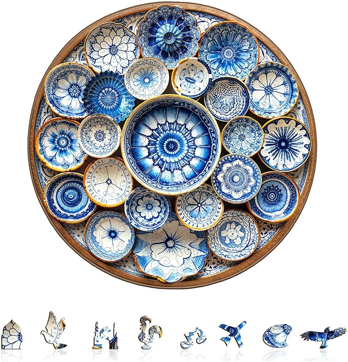 Jigfoxy Wooden Puzzles for Adults, Azulejo Dreams – Port Wood Puzzles Adult, Unique Animal Shape Wooden Jigsaw Puzzles for Adults, Birthday Gifts for Puzzle Lovers, Friend (S-8.5 * 8.4in-100pcs)