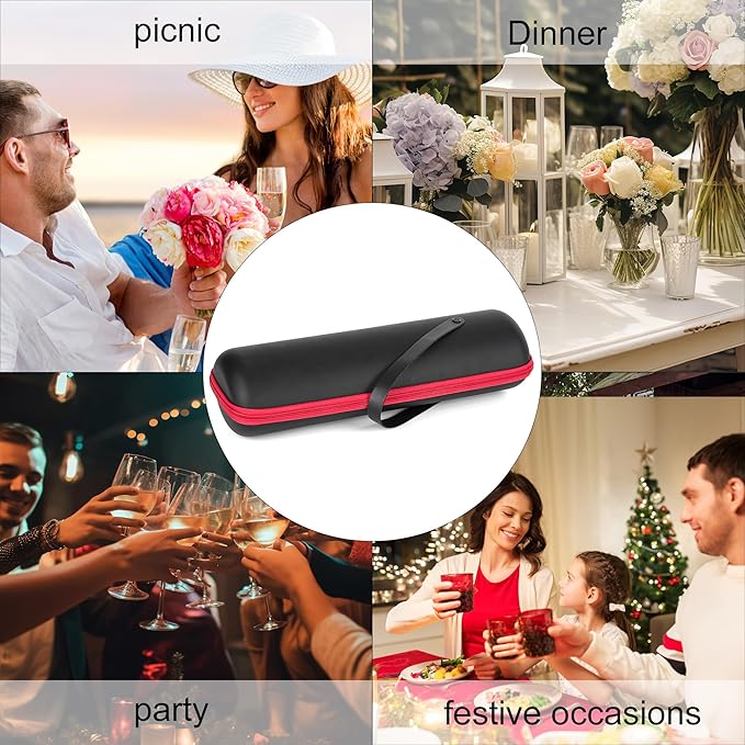 Single Wine Gift Tote Bag, Hard Shell Protector Bags Insulated Cooler Bag Champagne Bottle Gift Box Portable Wine Carrier for Travel, Picnic, Beach, BYOB Restaurant (Black)