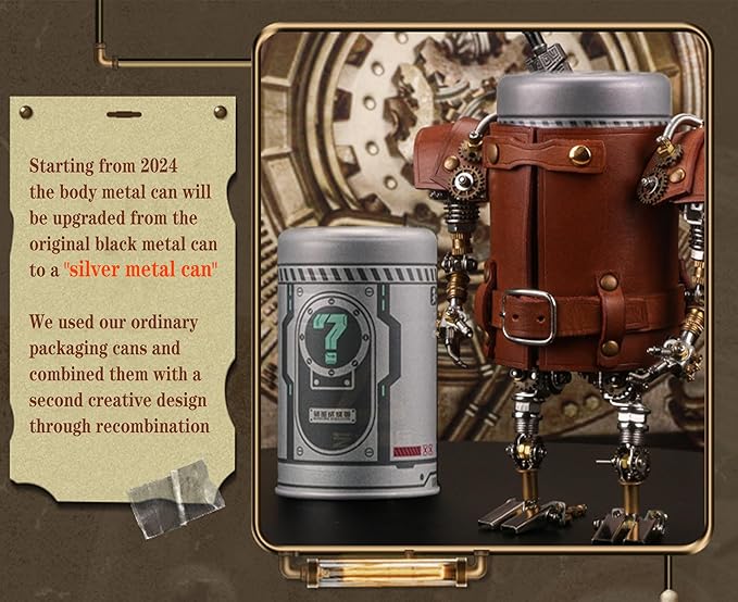 Adult 3D Metal Puzzle, Steampunk Style Pen Holder Metal Model Set, 3D Metal Puzzle Mechanical Pen Holder Building Blocks, DIY Mechanical Model Set, a high-end Gift for Men