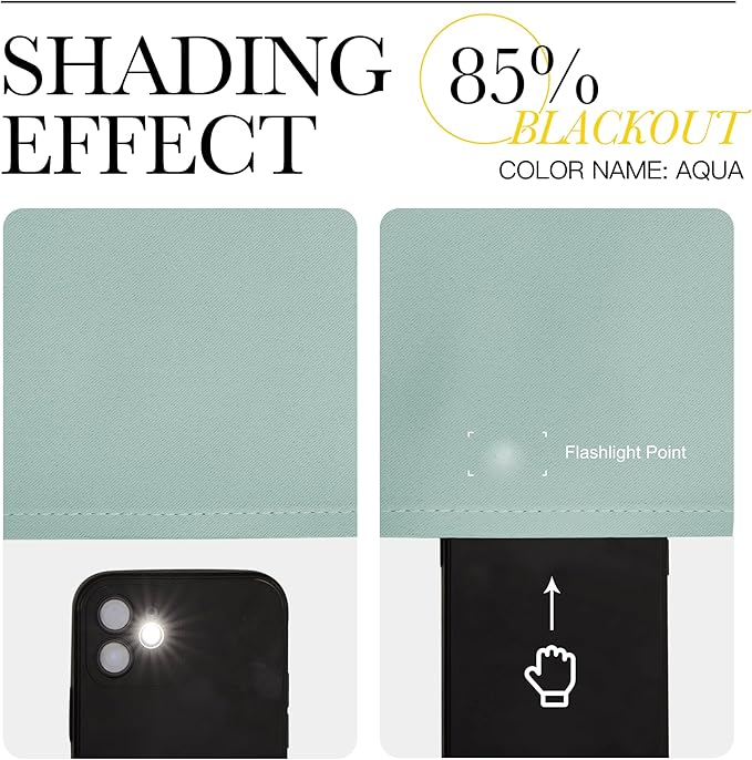 NICETOWN Aqua Blue Curtains 96 inches Long, Grommet Thermal Insulated Blackout Curtains Privacy Window Treatments for Boys Room/Living Room, W46 x L96, 2 Panels