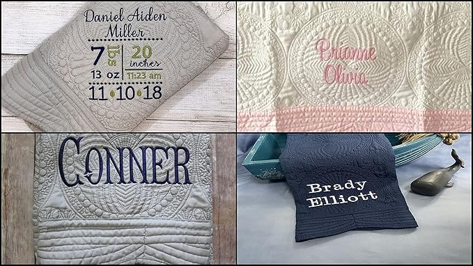 Personalized Baby Blanket Quilt | Monogrammed Blankets for Boys and Girls | Embroidered Baby Gifts | Football